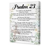 BYLSAGWHT Religious Wall-Art Psalm 23 - The Lord is My Shepherd Canvas Print with Green Pastures Scene, Uplifting Christian Decor for Home and Church(Unframed,08x12inch(20x30cm))