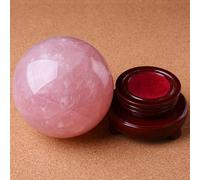 BYLSAGWHT Rose Quartz Crystal Ball with Stand, Balls Crystals Sphere Sculpture, Stones Decoration for Gifts Home Office Decor,120mm/4.7in
