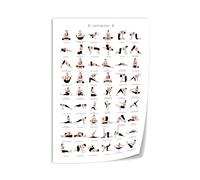BYLSAGWHT Senior Chair Yoga Pose Chart - Gentle Exercise Poster, Clear Wall Art Guide for Daily Practice in Living Room or Bedroom(Unframed,16x24inch(40x60cm))