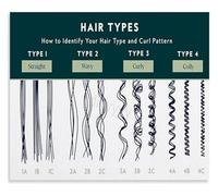 BYLSAGWHT Stylist Reference Metal Sign Hair Texture Chart with Curl Patterns and Care Guide for Salon Beauty School Wall 8 X 12 in