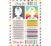 BYLSAGWHT Teacher Must Haves: Growth Mindset Posters - Laminated Positive Sayings for Bulletin Board & Classroom Management(Unframed,16x24inch(40x60cm))