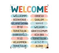BYLSAGWHT Welcome in Many Languages Poster - Printable Inclusive Office Decor, Diversity Wall Art for Classroom and Community Building(Unframed,16x24inch(40x60cm))