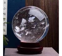 BYLSAGWHT White Crystal Clear Cast Quartz Ball Aura Gemstone Lucky Home Decoration Decor(11.5-12cm)
