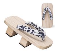 BYLUM Geta Sandali da uomo in legno Geta sandali zoccoli infradito a due denti tradizionali giapponesi pantofole con tacco alto giapponese Samurai scarpe tronchi sandali Geta, Uomo-5, Medium