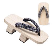 BYLUM Geta Sandali da uomo in legno Geta sandali zoccoli infradito a due denti tradizionali giapponesi pantofole con tacco alto giapponese Samurai scarpe tronchi sandali Geta, Uomo-9, X-Large