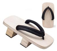 BYLUM Geta Sandali da uomo in legno Geta sandali zoccoli infradito a due denti tradizionali giapponesi pantofole con tacco alto giapponese Samurai scarpe tronchi sandali Geta, Uomo-10, Large