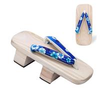 BYLUM Geta Sandali da uomo in legno Geta sandali zoccoli infradito a due denti tradizionali giapponesi pantofole con tacco alto giapponese Samurai scarpe tronchi sandali Geta, Donna-1, X-Large