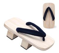 BYLUM Geta Sandali da uomo in legno Geta sandali zoccoli infradito a due denti tradizionali giapponesi pantofole con tacco alto giapponese Samurai scarpe tronchi sandali Geta, Uomo-7, Large