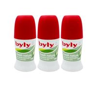 Byly Deodorante Unisex Fresh Nature Roll-On 50 ml - Tè Verde Biologico, Micro Particelle Attive, Protezione 48H, Delicato sulla Pelle (Fresh Nature 3 Unità)