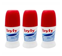 Byly Men Deodorante Uomo Roll-On 50 ml - Azione Prolungata 72H, Doppia Quantità di Attivi Deodoranti, Anti-Odore, Freschezza Intensa (Men 3 Unità)