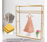 Bymaocar Appendiabiti Appendiabiti in metallo con appendiabiti e ripiano Appendiabiti autoportante multifunzionale Facile montaggio Oro