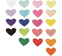 Bymivofun 20 Toppe Termoadesive a Forma di Cuore d'Amore, Graziose Toppe Ricamate Colorate da Cucire Sull'Applique, per T-Shirt, Jeans, Vestiti, Borse, Riparazione e Decorazione