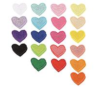Bymivofun 40 Toppe Termoadesive a Forma di Cuore d'Amore, Graziose Toppe Ricamate Colorate da Cucire Sull'Applique, per T-Shirt, Jeans, Vestiti, Borse, Riparazione e Decorazione