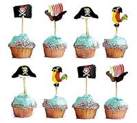 Bymivofun 60 accessori per torta e cupcakes pirati, per bambini e ragazzi, compleanni, Halloween e feste
