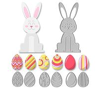 Bymivofun 7 pezzi Fustelle Pasquali, Fustelle Uova di Coniglio, Set di Stampini per Punzonatura Pasquali, per Scrapbooking, Carta Fotografica, Carte, Goffratura Artigianale, Produzione fai-da-te