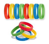 Bymivofun 8 pezzi Braccialetti da Costruzione, Braccialetti in Silicone Colorato in Mattoni, per Riempitivi per Borse Goodie Carnival Prize Party Friends Forniture di Compleanno