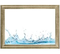 ByMoris Cornice portafoto 80 x 100 cm, in foglia d'argento con vetro acrilico infrangibile, tutte le dimensioni