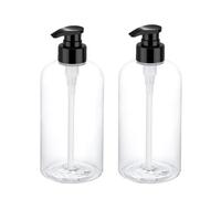 Bynccea 500ml Bottiglie Vuote Pompa a Pressione Plastica Dispenser Sapone Doccia, 2 Pezzi Flacone Dosatore Vuoti Dispenser Contenitore di Sapone Per il Bagno, Cucina, Shampoo e Lozione- Trasparente