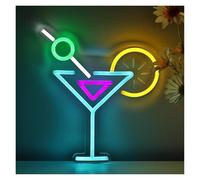 BYNGQW Cartelli al Neon Personalizzati Cocktail Juice Con Insegna Al Neon Al Limone Per La Stanza, La Casa, Il Pub, Il Club, La Decorazione Da Parete Illuminata USB 24.6cm×27.2cm