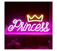 BYNGQW Cartelli al Neon Personalizzati Insegna Al Neon Princess A LED Per Ragazze Camera Da Letto Festa Soggiorno Negozio Casa Decorazione Da Parete Lampada Alimentata Tramite USB 39cmx17.3cm