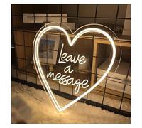 BYNGQW Cartelli al Neon Personalizzati Luci A LED Con Incisione Dell'insegna Al Neon Leave A Message Per Decorazioni Murali Per Matrimoni, Feste In Famiglia, Bar(35x35cm)