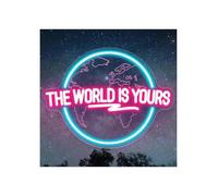 BYNGQW Cartelli al Neon Personalizzati The World Is Yours Insegna Al Neon Pianeta Intagliato Luce A LED Per Ufficio Matrimonio Man Cave Sala Giochi Decorazione Della Parete 28.8cm×38cm(UN)