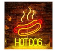 BYNGQW Insegna al Neon Personalizzata Hot Dog per Decorazione Fast Food, LED, USB, 32cm×42cm