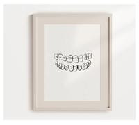 BYNGQW Stampe su Tela da Parete Astratta Dente Linea Arte Disegni Dentali Poster Odontoiatria Tela Pittura Stampa Dentista Immagine della Parete Denti Ufficio Medico Decor(I,50x70)