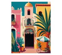 BYNGQW Stampe su Tela da Parete Vintage Messico Illustrazione di Viaggio Latino-Americano Floreale Cactus Poster Tela Pittura Immagini di Arte della Parete Decorazioni per La Casa(G,40x60cm)