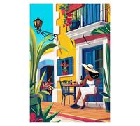 BYNGQW Stampe su Tela da Parete Vintage Messico Illustrazione di Viaggio Latino-Americano Floreale Cactus Poster Tela Pittura Immagini di Arte della Parete Decorazioni per La Casa(B,40x60cm)