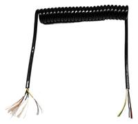 ByNGSDCC Cavo di Alimentazione a Spirale Flex Curly Spring, 5 Nuclei telescopico a Molla da 0, mm2 Nero espandibile(Stretch 2 Meter)