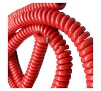 ByNGSDCC Cavo di Alimentazione a Spirale Flex Curly Spring Wire, 13 AWG 3 Core 2,5 mm Square Red a in Rame(Stretch 14 Meters)