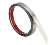 ByNGSDCC Modanatura stacca e incolla, 5 m in Metallo, autoadesiva Flessibile for Cornice di Specchio, riempitivo for spazi for microonde for caminetti(Brushed Silver,5m x 4cm)