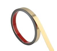 ByNGSDCC Modanatura stacca e incolla, 5 m in Metallo, autoadesiva Flessibile for Cornice di Specchio, riempitivo for spazi for microonde for caminetti(Brushed Gold,5m x 2cm)