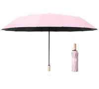 ByNGSDCC Ombrello Antivento, da Viaggio a 16 Stecche con Manico in Legno, Ombrelli Compatti Manuali for la Pioggia(P)