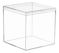 BYNYXI 1 scatola regalo a cubo trasparente, 15 cm, in plastica trasparente, piccola scatola regalo quadrata, scatola per cioccolatini, trasparente, con coperchio, per matrimoni, compleanni, feste
