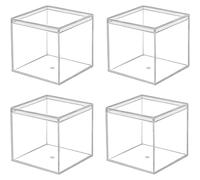 BYNYXI 4 pezzi scatola regalo a forma di cubo trasparente, 12 cm, in plastica trasparente, piccola confezione regalo, scatola per cioccolatini quadrati, trasparente, con coperchio, per matrimoni,