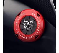 BYNYXI - Copertura per bottone, modello teschio per auto, in metallo, interruttore di accensione universale, interruttore di accensione, pulsante di avvio, anello di protezione Start Stop