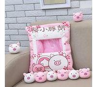 BYNYXI Cuscino per snack, 8 pezzi, piccolo maialino, budino, peluche rimovibile, gatto, maialino, gattino, gatto, simpatico snack cuscino, giocattolo per bambini, ragazzi, ragazze, regalo