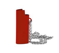 BYNYXI Mini Custodie per Accendini BIC in Lega di Zinco - Riutilizzabili, in Metallo, con Catene - Portatili, 6 cm x 2,4 cm x 1,3 cm