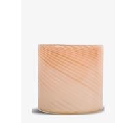 ByON Calore line XS 5280602777 - Portacandele in vetro fatto a mano, con sottili strisce oblique, multifunzione come porta candeline, vaso o ciotole, 10 x 10 x 10 cm, colore: rosa nebbia
