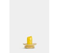 BYON Candlestick Lara XS 5280607810 - Portacandele in vetro soffiato a mano, 9 cm, colore: Giallo/Beige