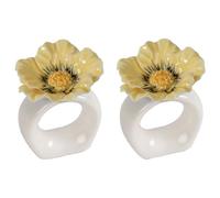 ByON Poppy 5260919903 - Set di 2 portatovaglioli in porcellana dipinta a mano, decorazione da tavolo, colore: beige, 5260919903