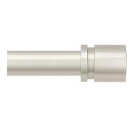 Byondeth Bastoni per tende per finestre da 40 a 360 cm, lunghezza regolabile 2,5 cm di diametro, asta per tenda con tappo in alluminio, nichel spazzolato