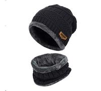 byou Cappello Uomo Invernali in Maglia con Sciarpa,Sciarpe da Sci all'aperto e Set Sciarpa con Fodera in Pile per Unisex per Interni e Sport all'aria Aperta