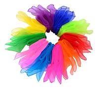 byou Sciarpe di Giocoleria,Sciarpa di Danza 20 Pezzi Seta Colorati Quadrato Sciarpe per Asilo Spettacolo per Bambini Danza del Ventre 10 Colori 24inch