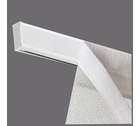 Byour3 - Barra con strappo Accorciabile + Supporti + Peso piattina - Bastone per Tenda a Pannello per Vetro Tendine Porta Finestra infisso Binario riloga Alluminio Tende Pacchetto (Bianco RAL, 100cm)