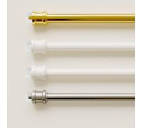 Byour3 - Coppia Bastoni a Pressione per Porta Finestra NUOVA GENERAZIONE Bacchette Estensibili Telescopiche X Tende a Vetro per Interni con infissi stondati obliqui rettangolari (Oro da 37 a 63 cm)