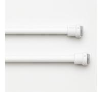 Byour3 - Coppia Bastoni con Molla a Pressione Astine Senza Forare Bacchette Estensibili con Chiodini Regolabili Tende a Vetro per Finestra Porta Aste x Tendine Cucina Bagno (Bianco da 60 a 110 cm)