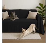 Byour3 - Copridivani 3 4 2 Posti Puro Cotone 100% Granfoulard Telo Rettangolare Salvadivano Teli Multiuso Foulard Copritutto coperta per Divani L Con senza Penisola (Nero Delta, 1 posto)
